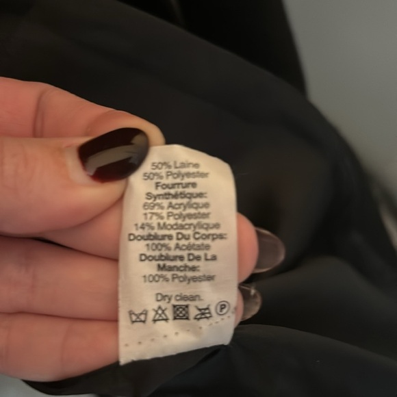 J crew wool blend winter coat faux fur hood size 2 in black casual preppy - Picture 8 of 8